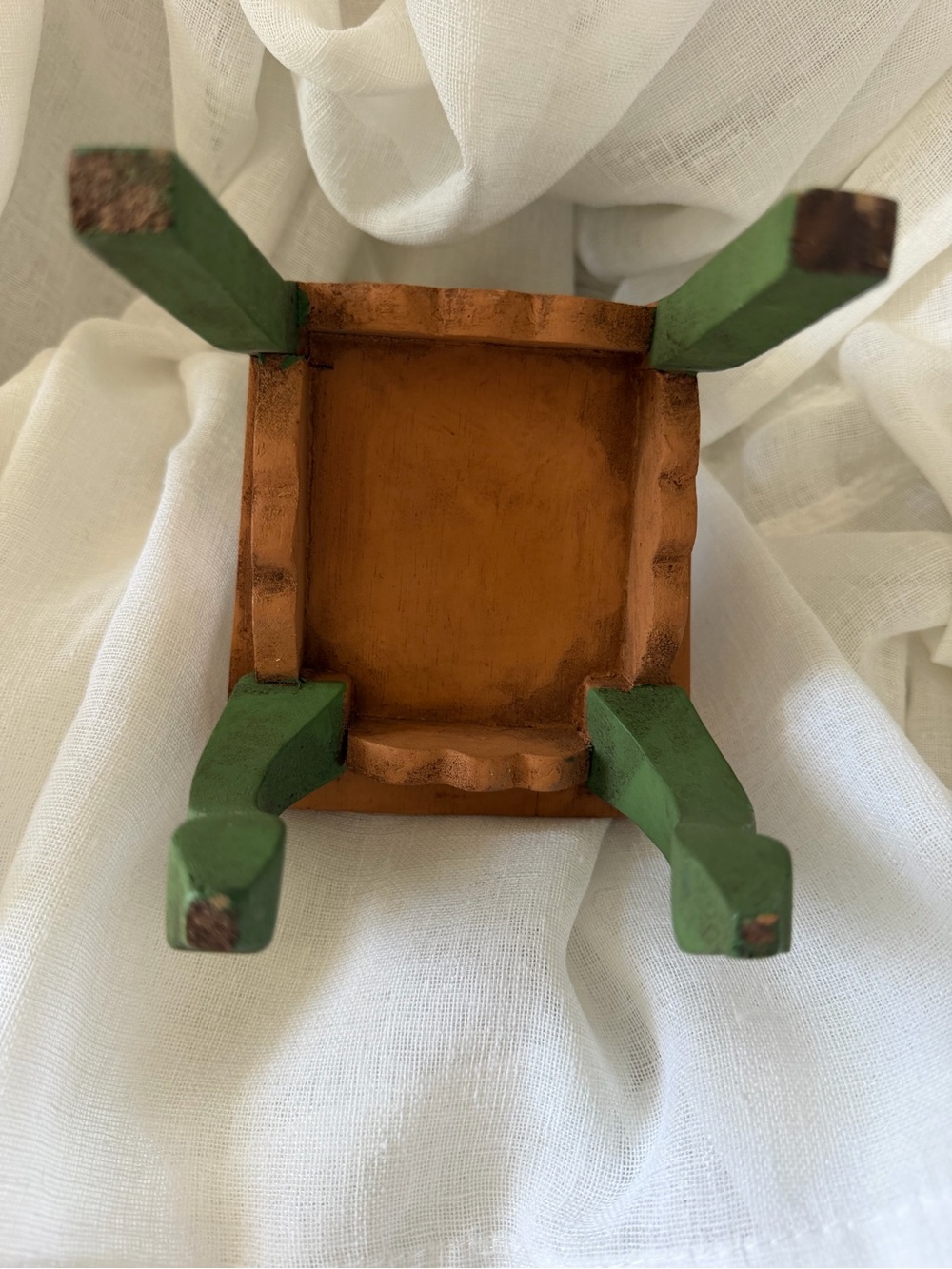 Vintage Folk Art Hand Painted Wooden 1:6 Doll Chair Wood - Picture 6 of 8